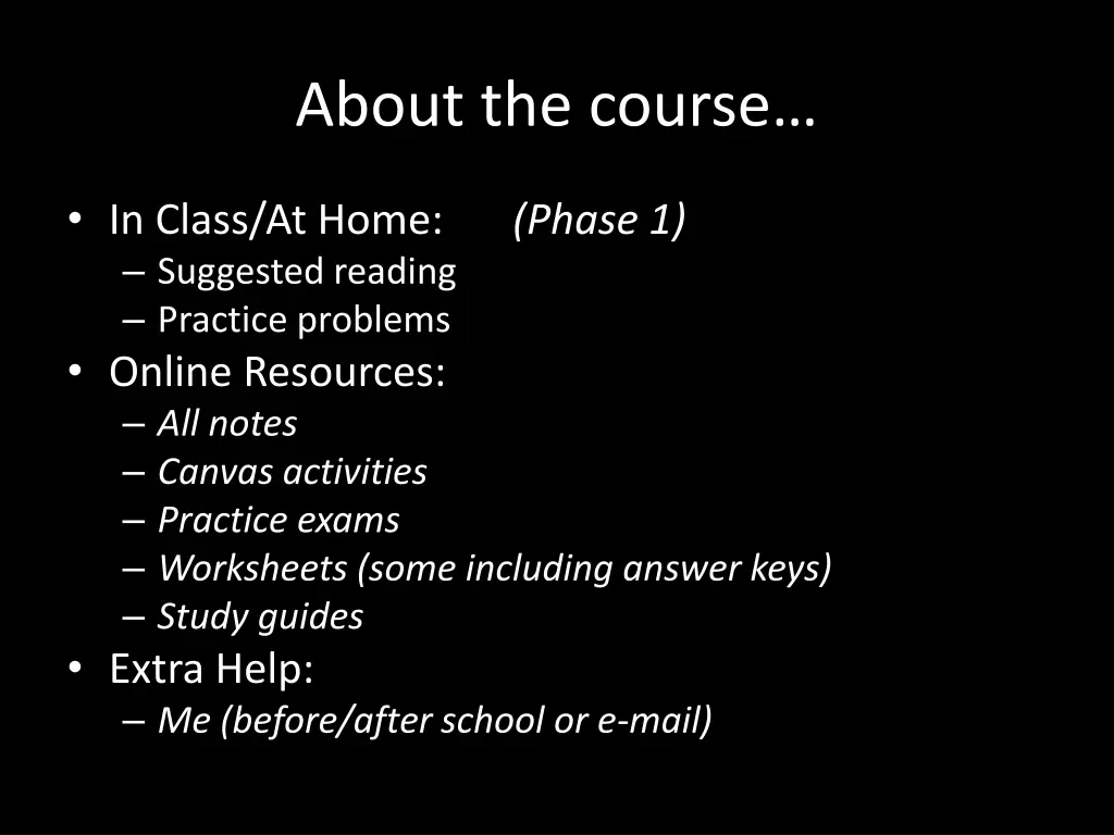 about the course 2