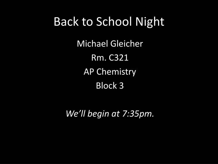 back to school night