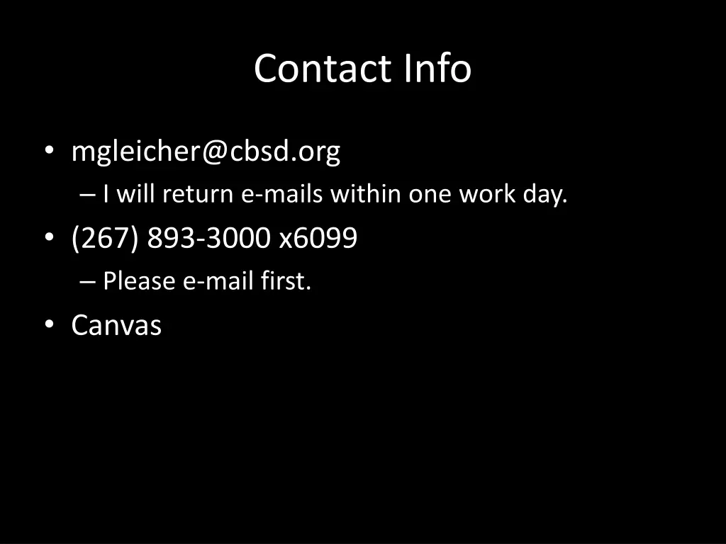 contact info