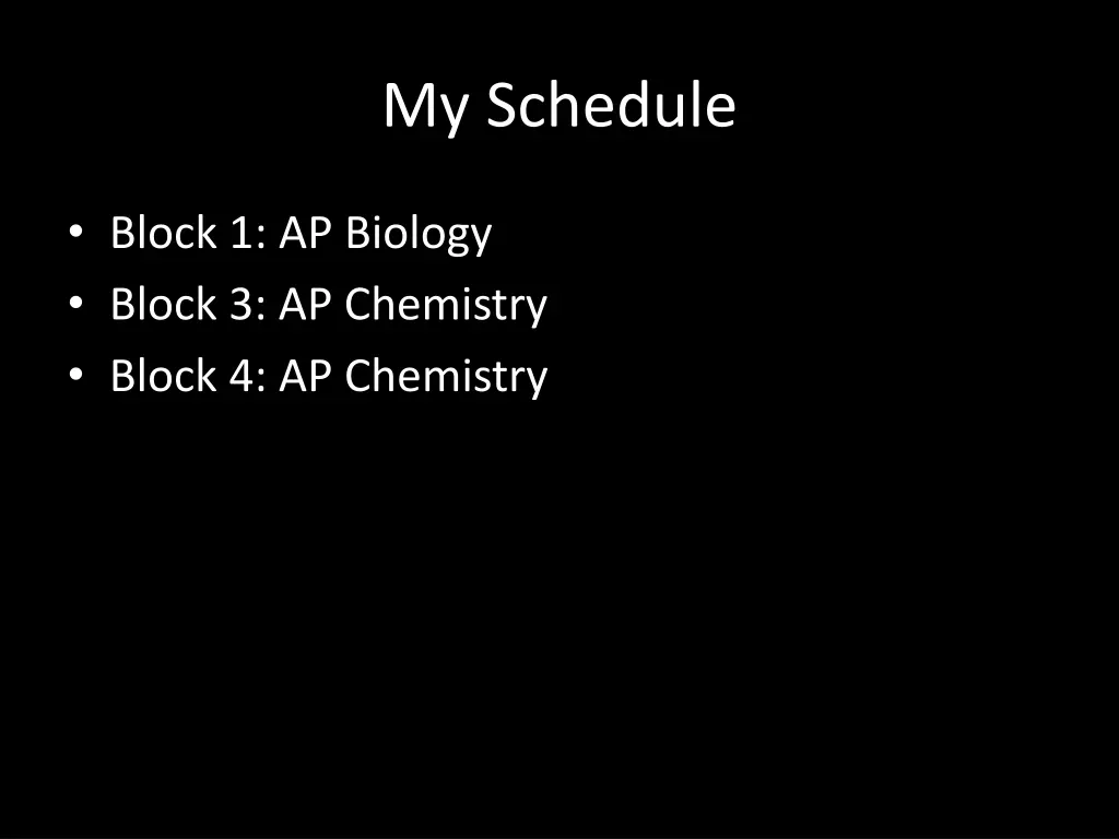 my schedule