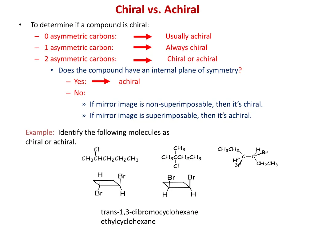 chiral vs achiral