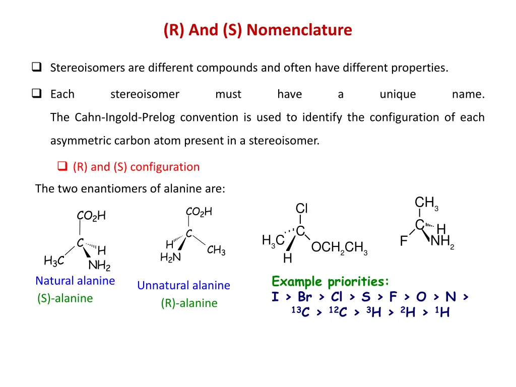 r and s nomenclature