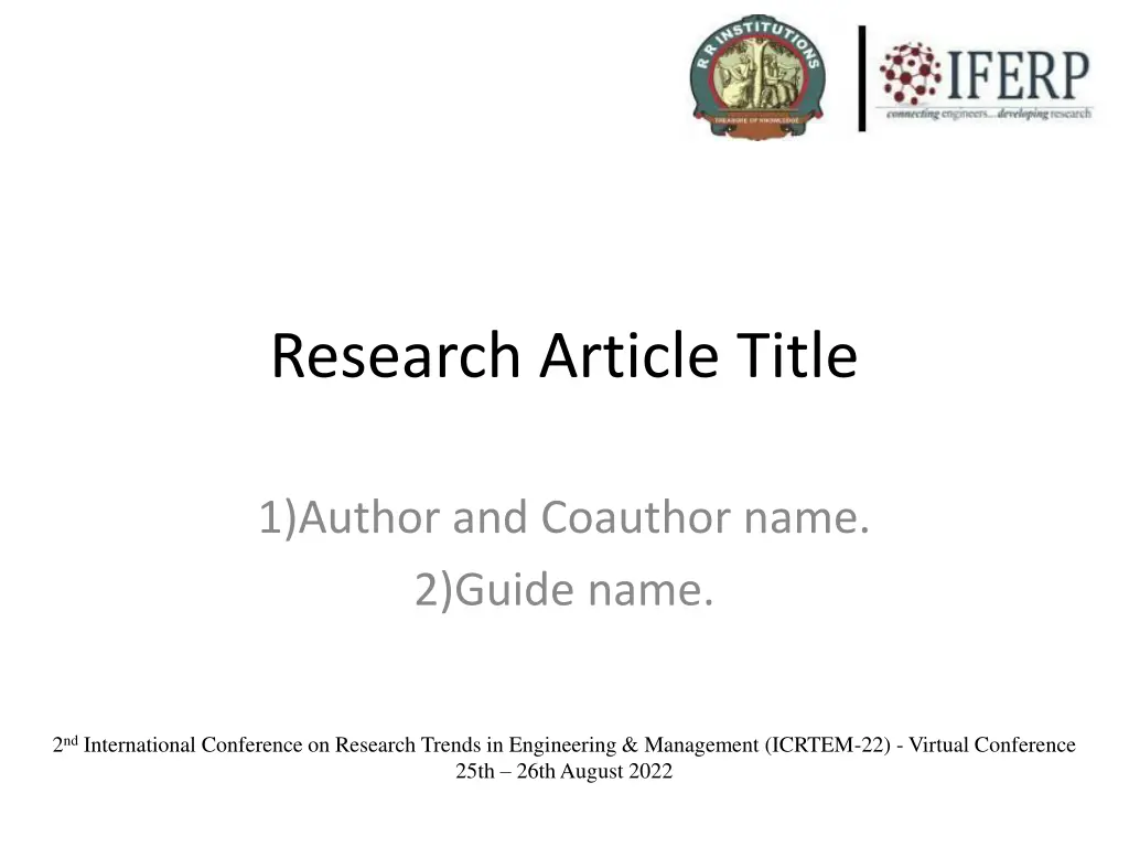 research article title