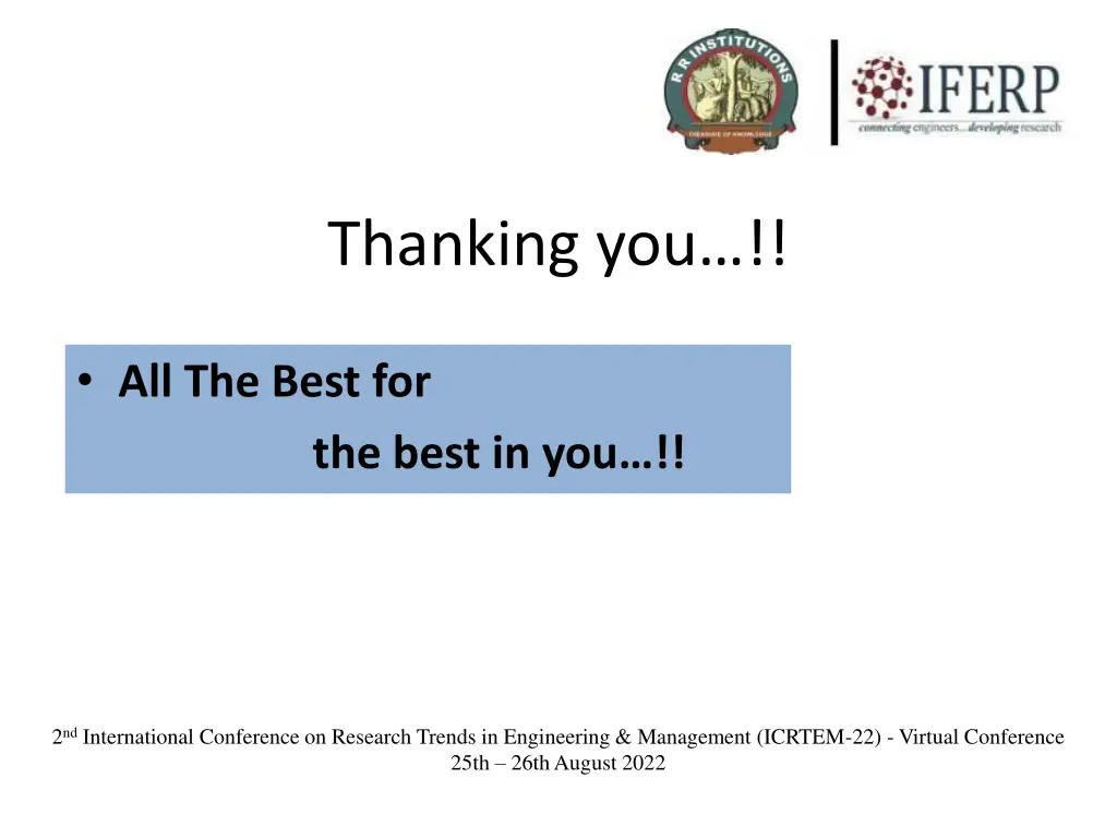 thanking you
