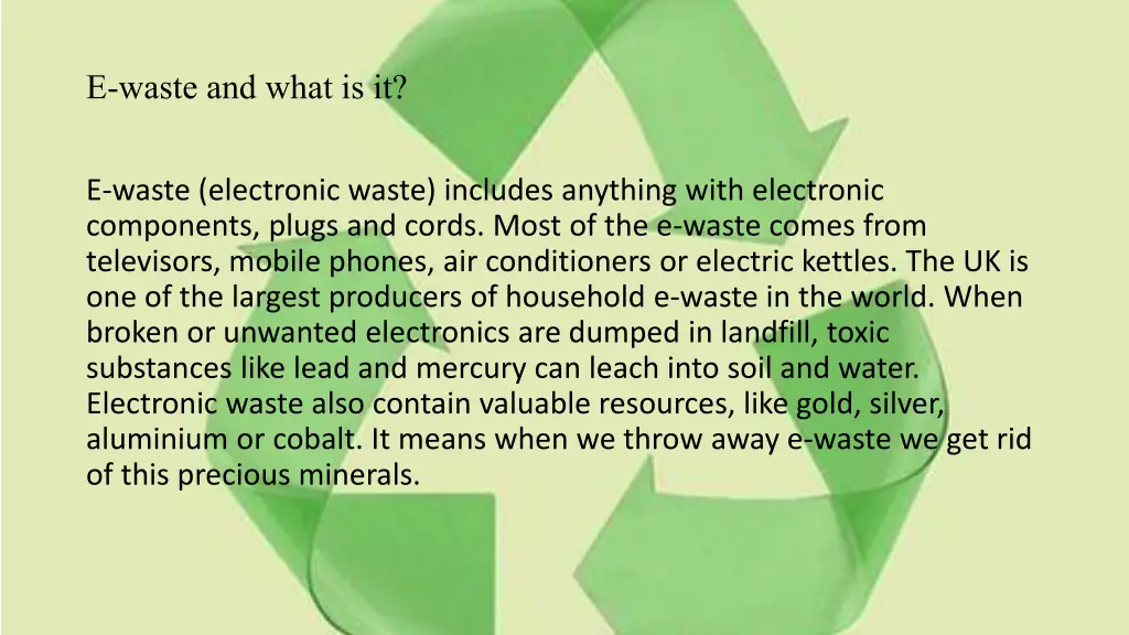 e waste and whatisit