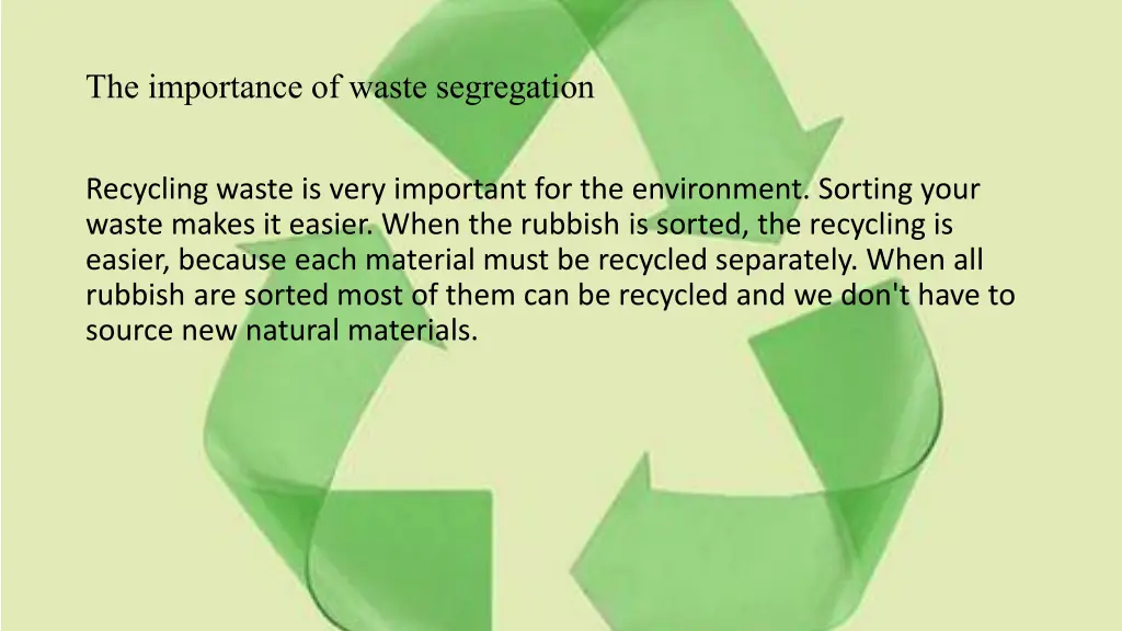 the importanceof waste segregation