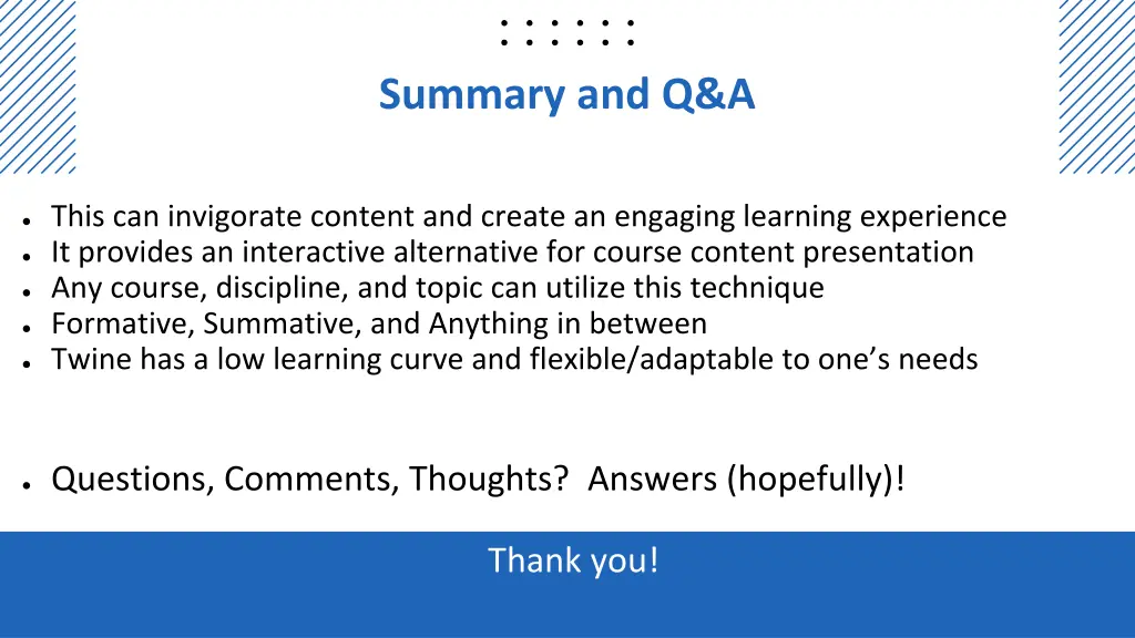 summary and q a