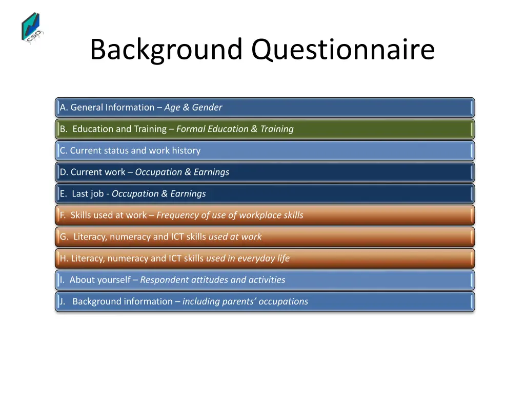 background questionnaire