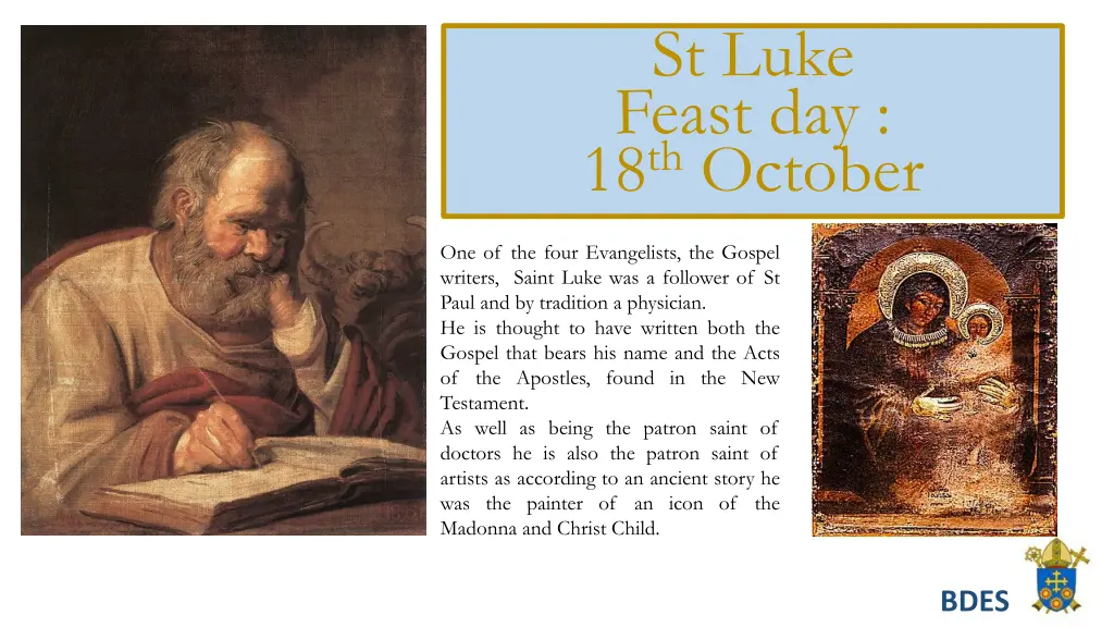 st luke feast day 18 th october