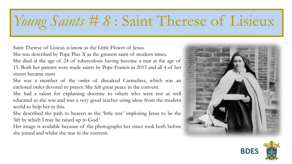 young saints 8 saint therese of lisieux