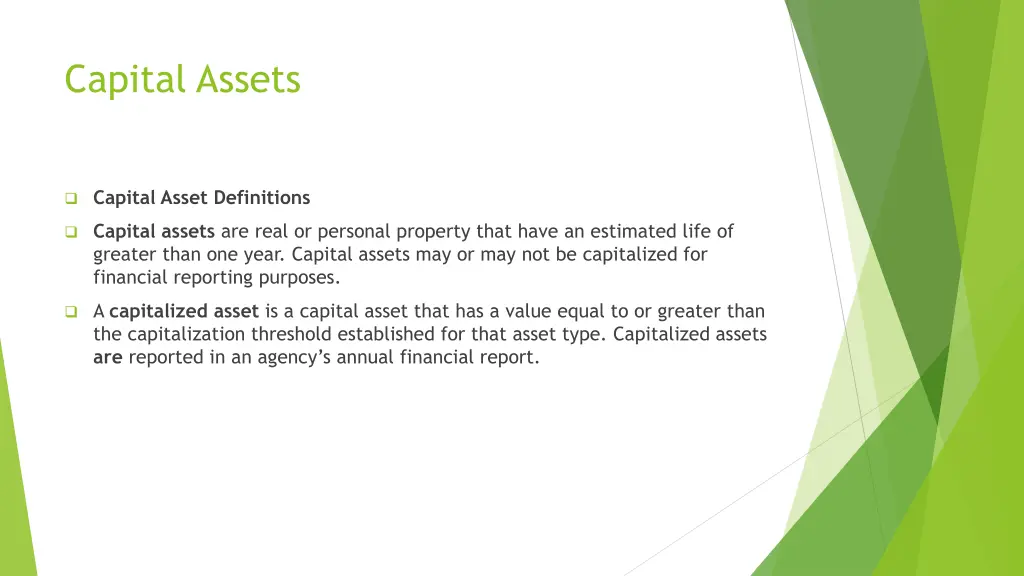 capital assets