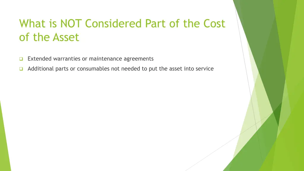 what is not considered part of the cost