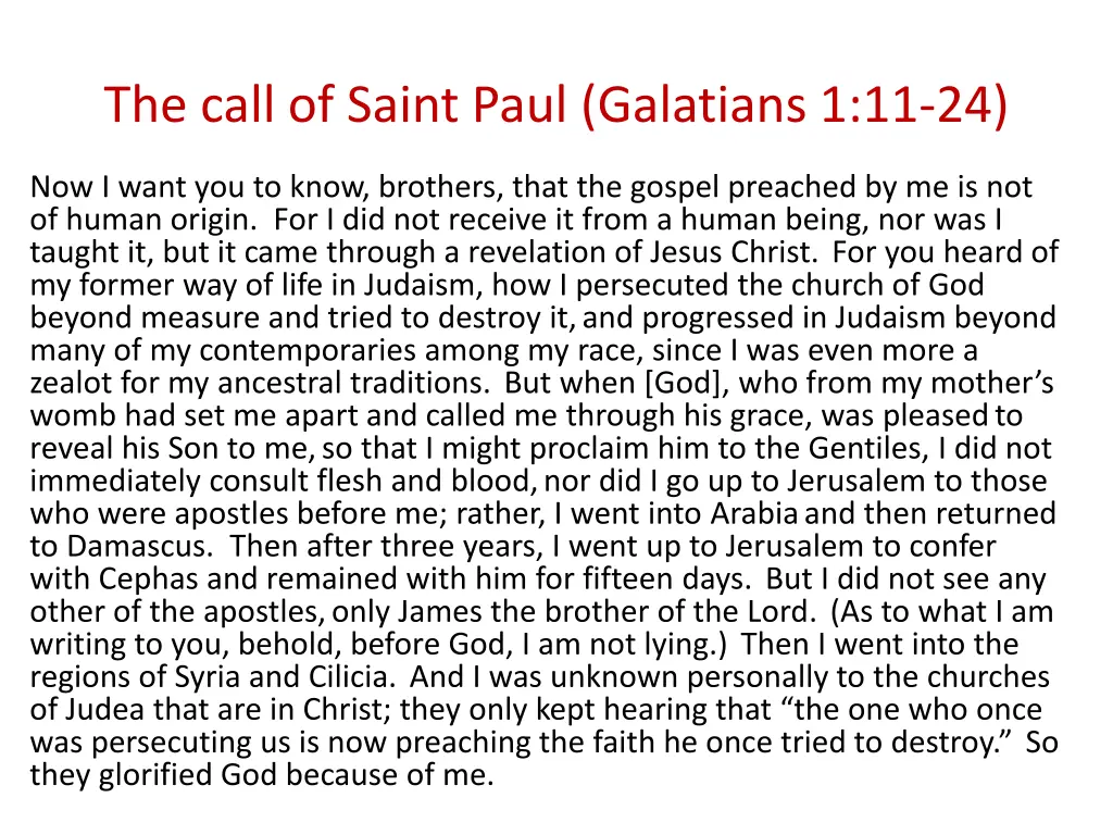 the call of saint paul galatians 1 11 24