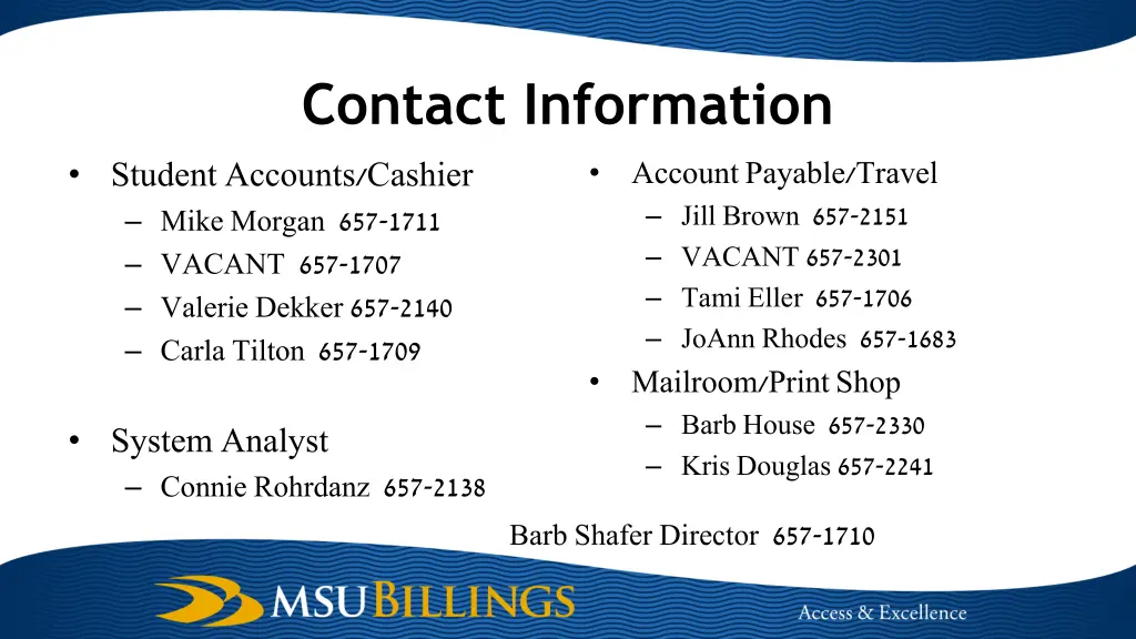contact information
