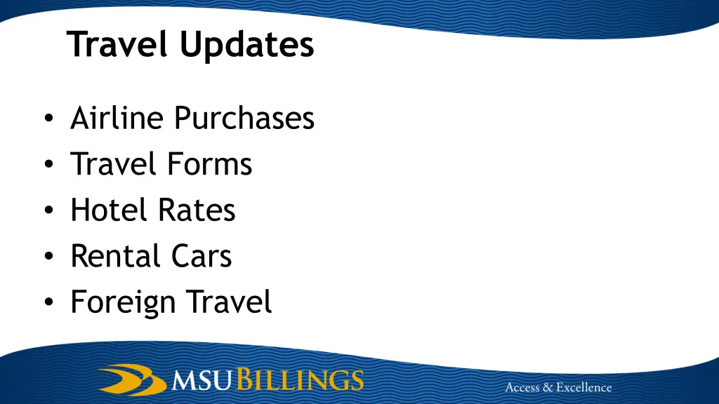 travel updates