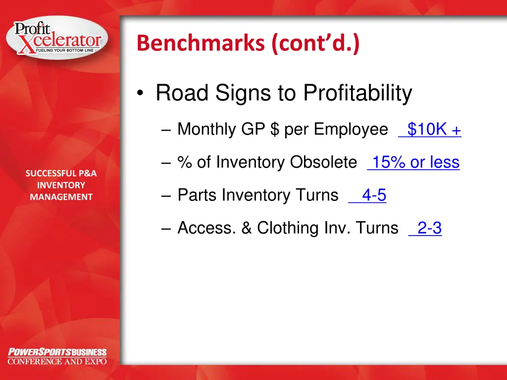 benchmarks cont d