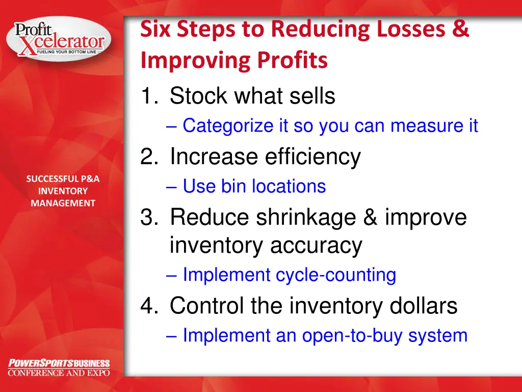 six steps to reducing losses improving profits