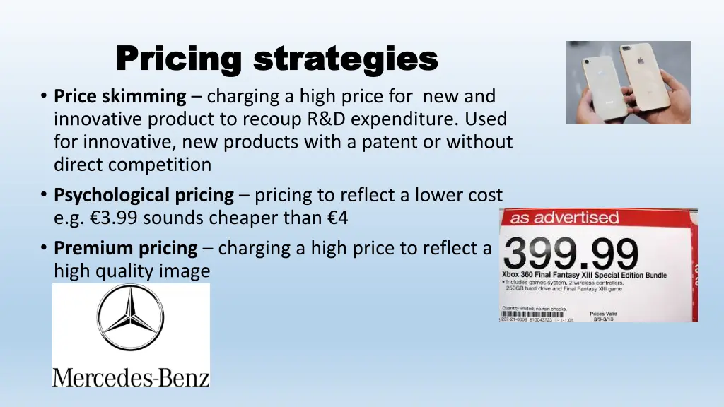 pricing strategies pricing strategies price