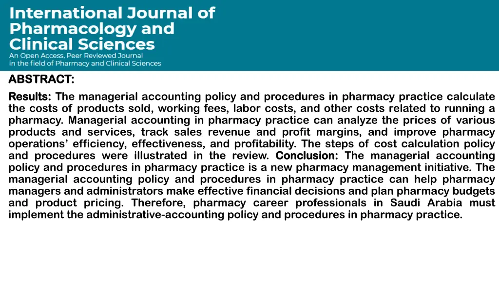 abstract abstract results results the managerial