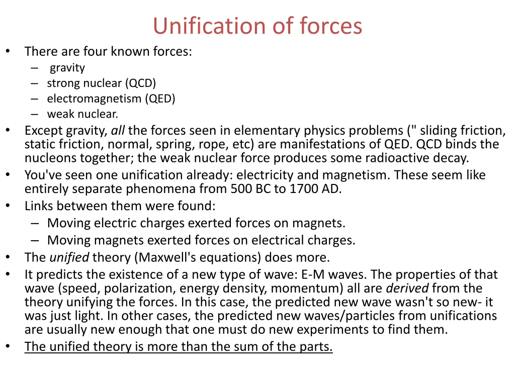 unification of forces