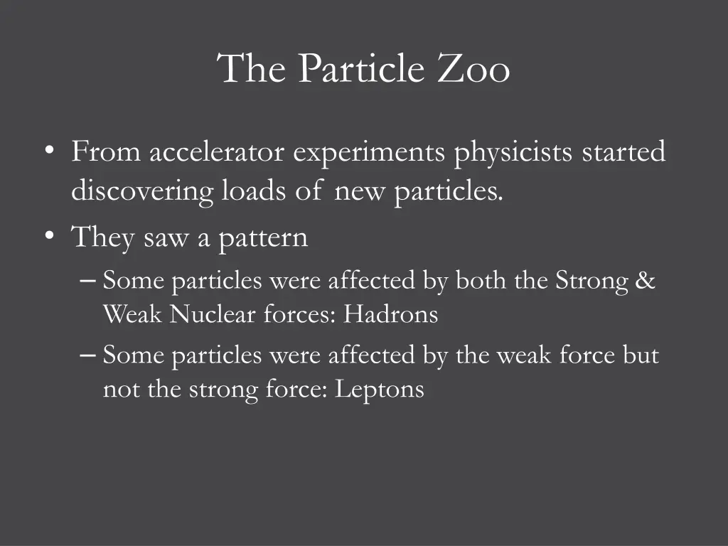 the particle zoo