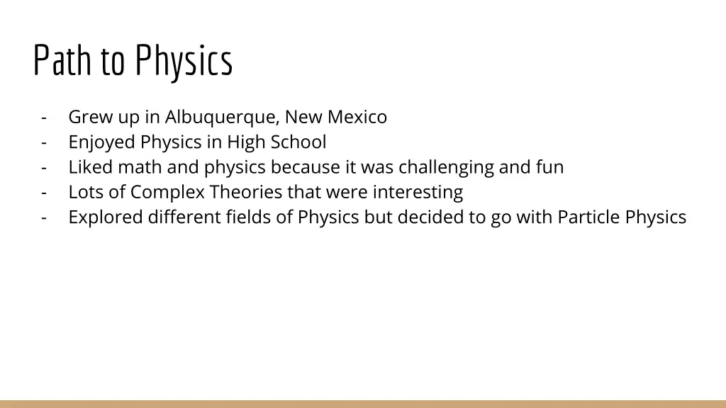 path to physics