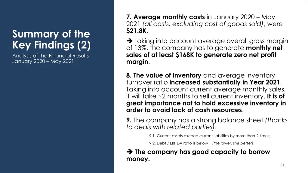 7 average monthly costs in january 2020 may 2021