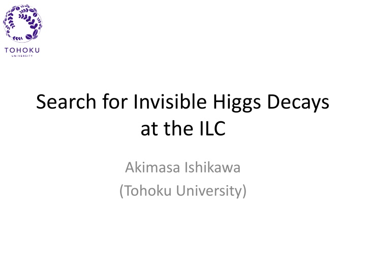 search for invisible higgs decays at the ilc