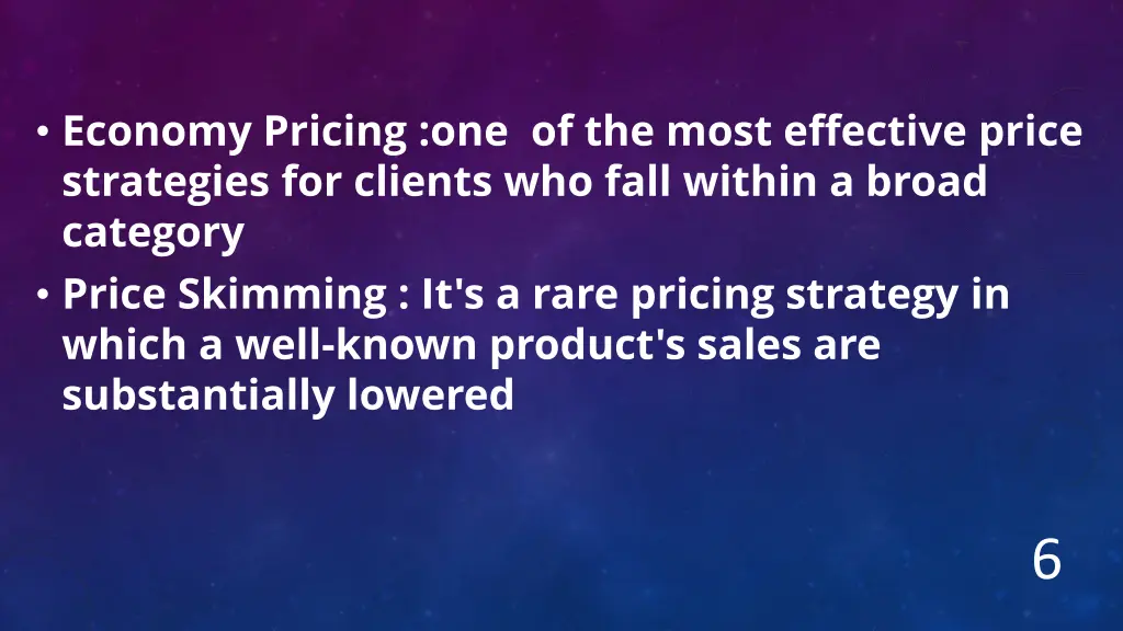 economy pricing one of the most effective price