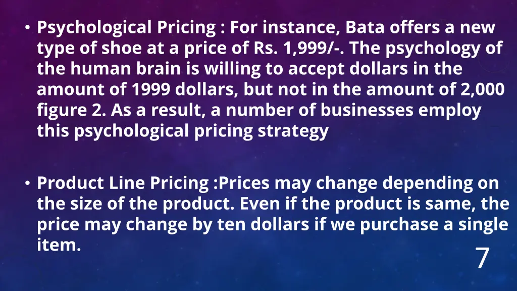 psychological pricing for instance bata offers