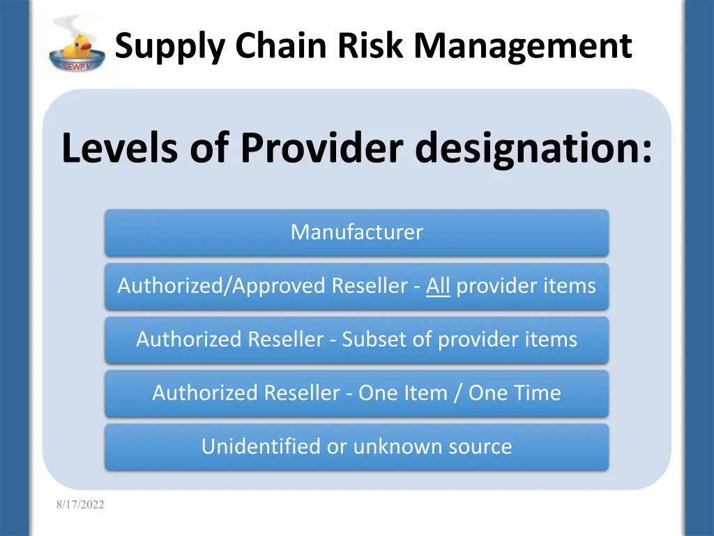 supply chain risk management