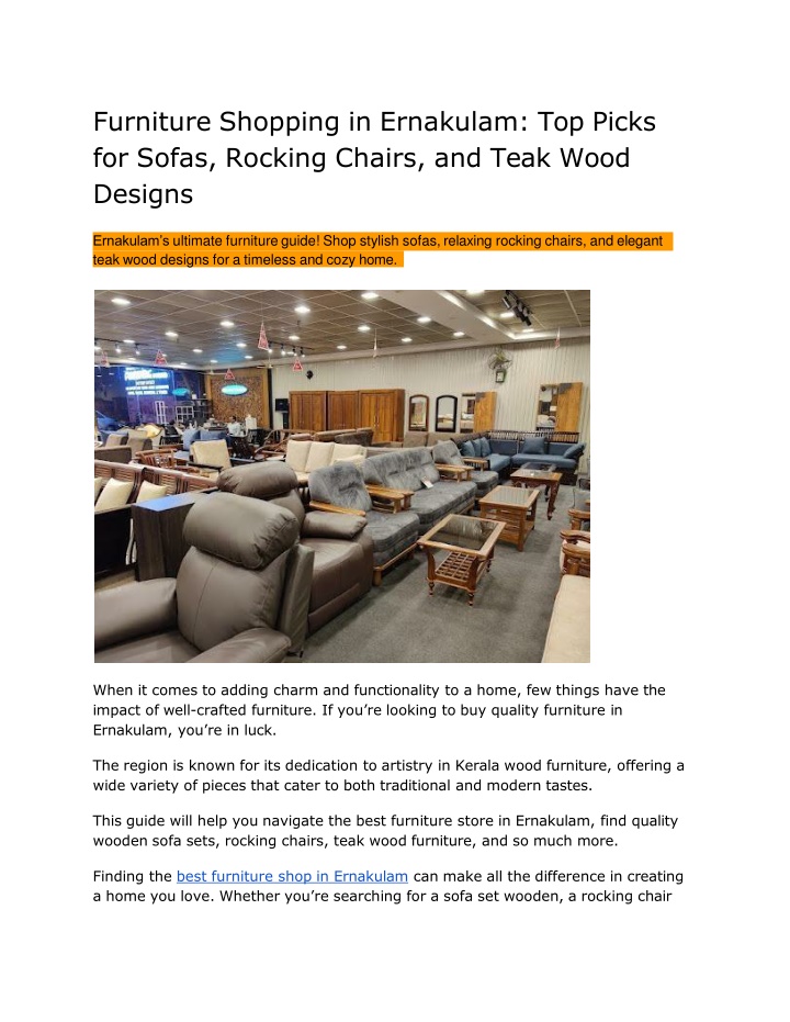 furniture shopping in ernakulam top picks