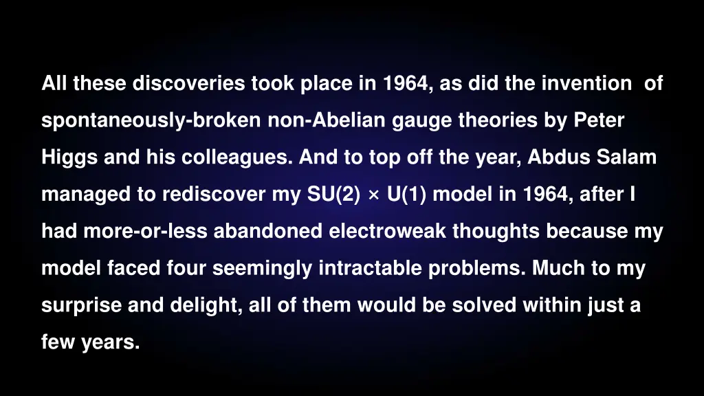 all these discoveries took place in 1964