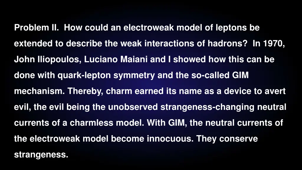 problem ii how could an electroweak model