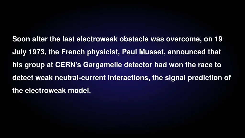 soon after the last electroweak obstacle