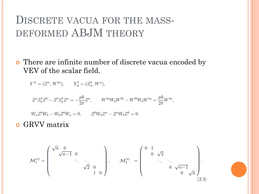 d iscrete vacua for the mass deformed abjm theory
