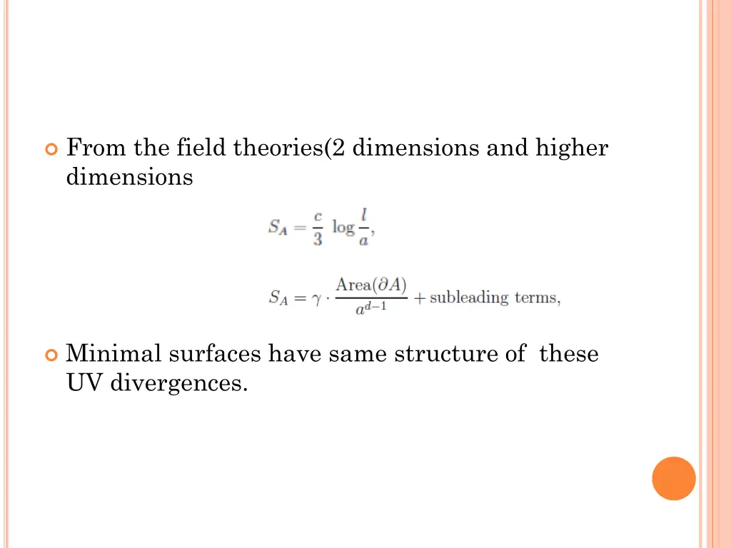from the field theories 2 dimensions and higher