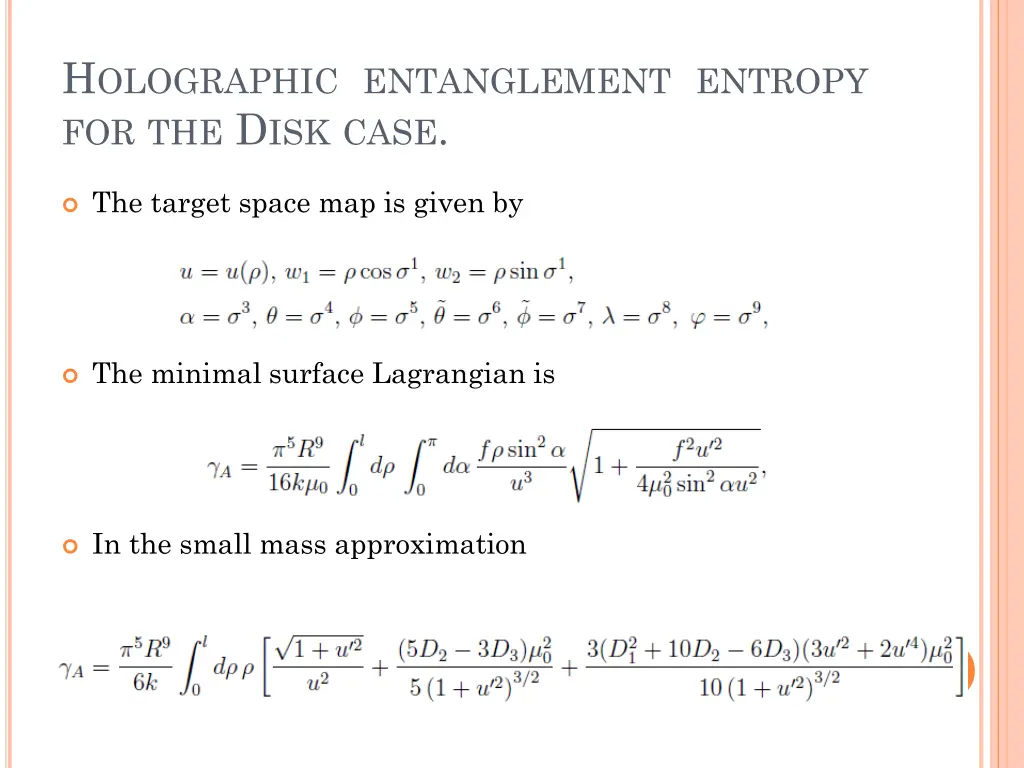 h olographic entanglement entropy
