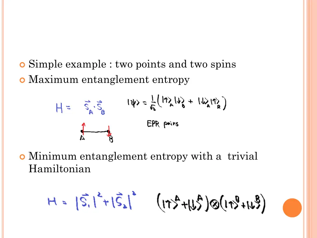 simple example two points and two spins maximum