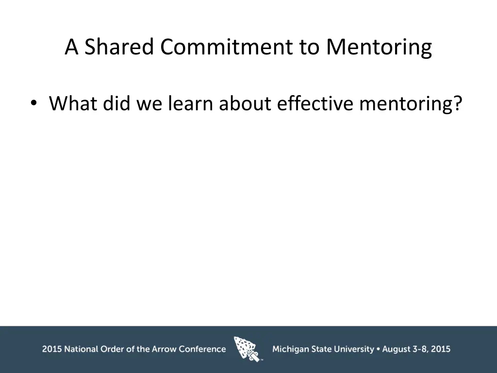 a shared commitment to mentoring 1