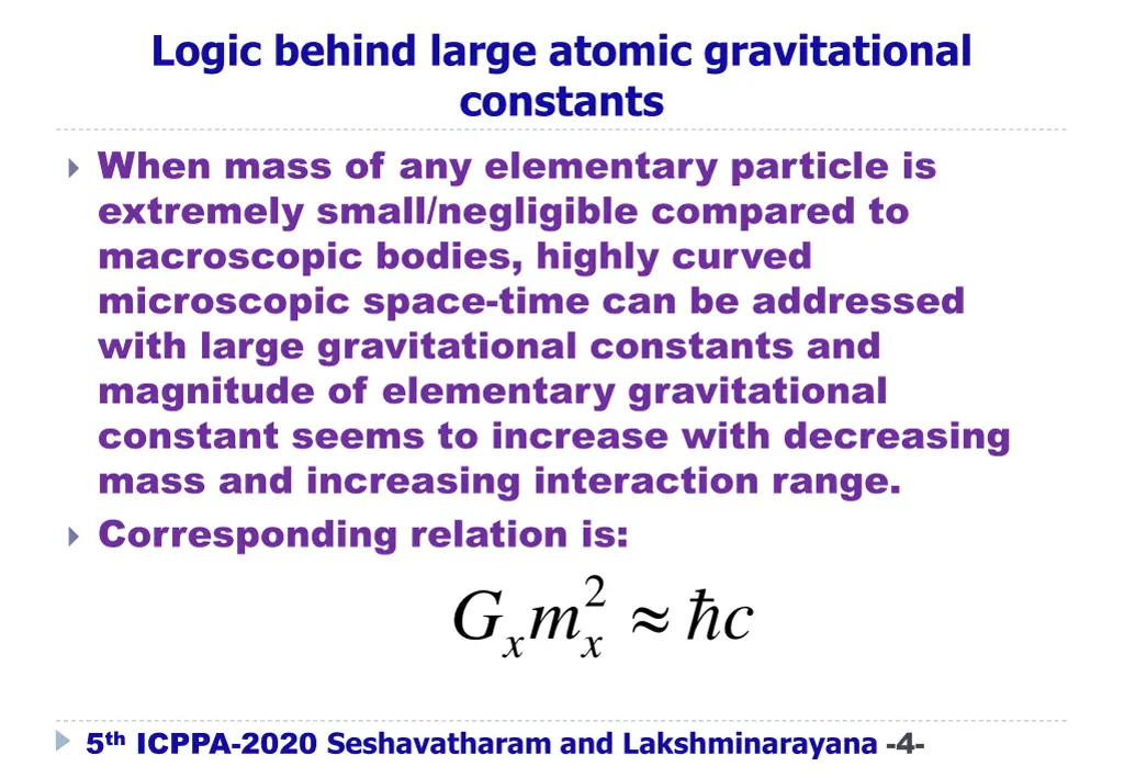 logic behind large atomic gravitational constants