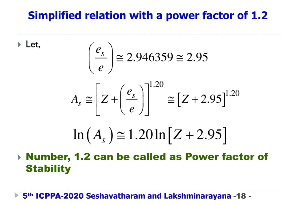 simplified relation with a power factor of 1 2