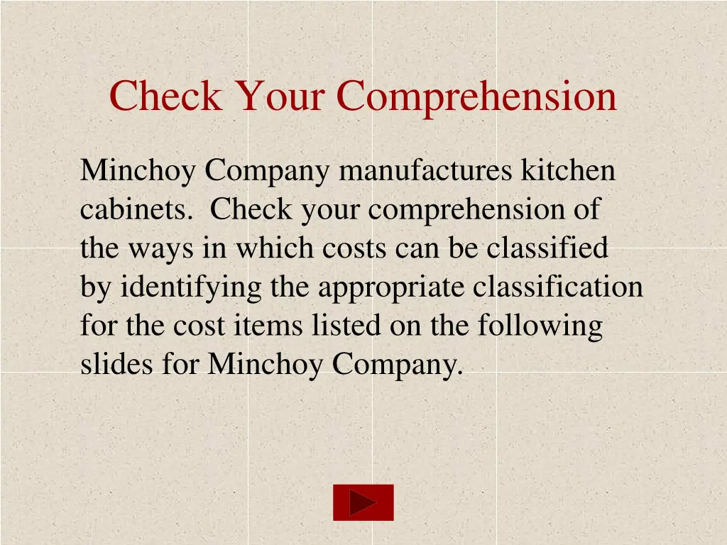 check your comprehension