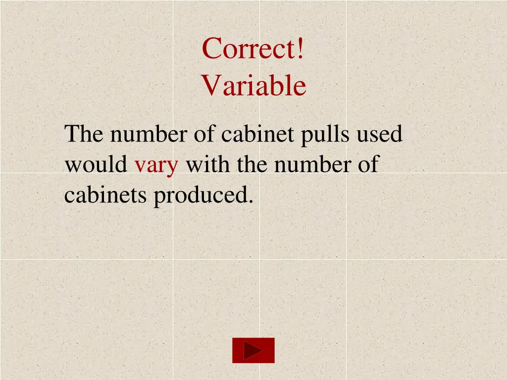 correct variable