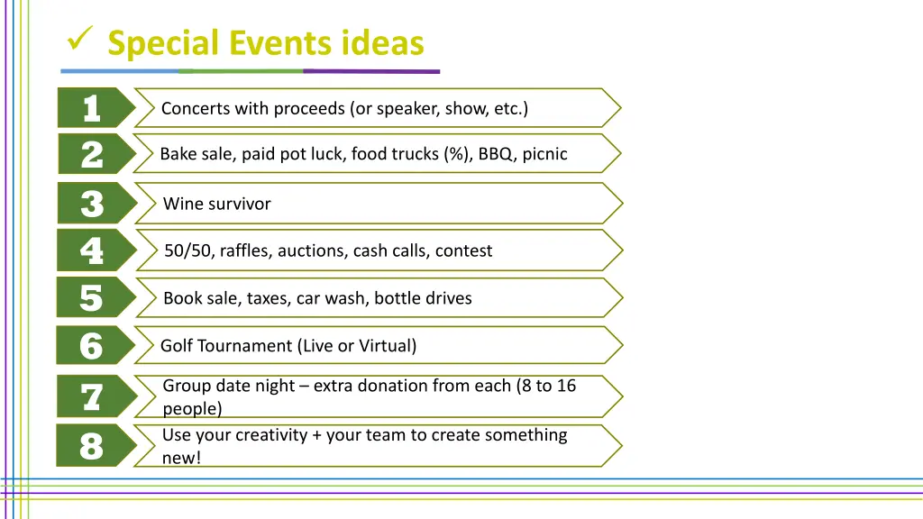 special events ideas