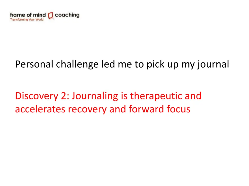 personal challenge led me to pick up my journal