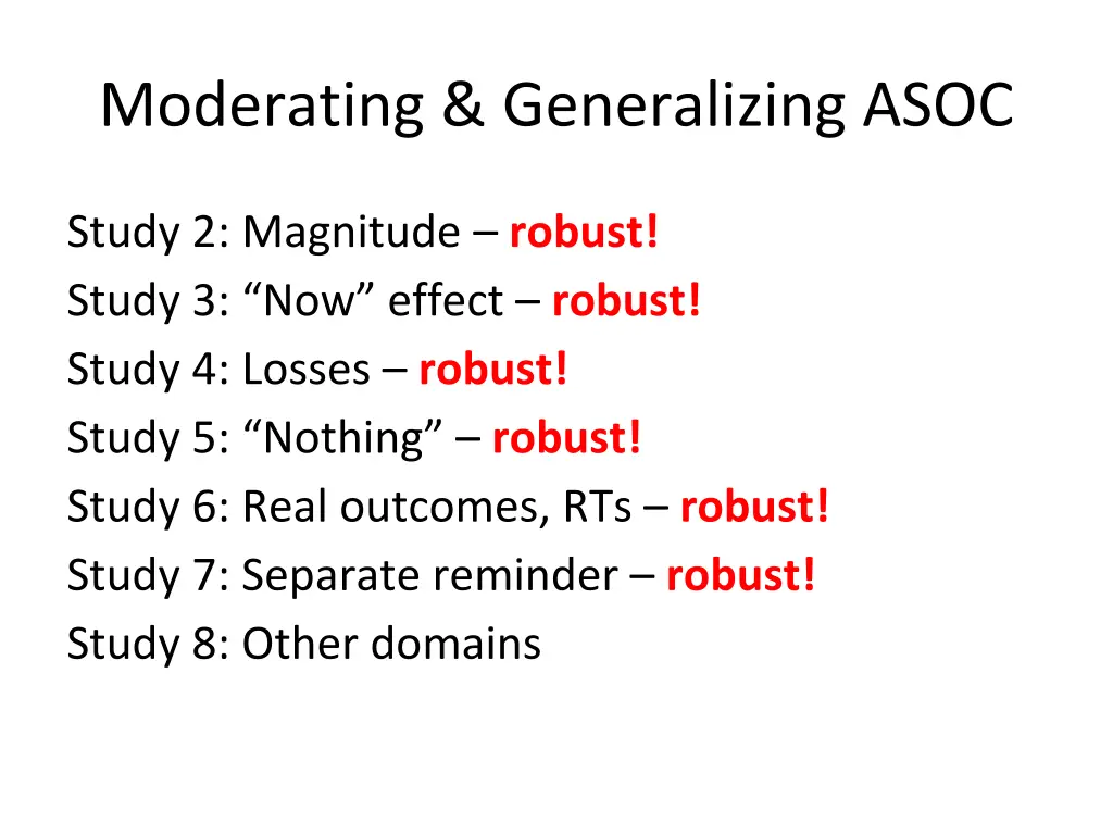 moderating generalizing asoc 6