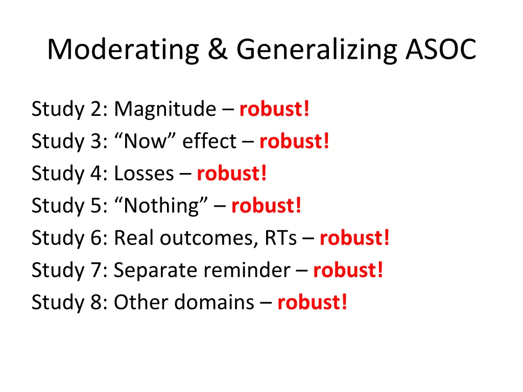 moderating generalizing asoc 7