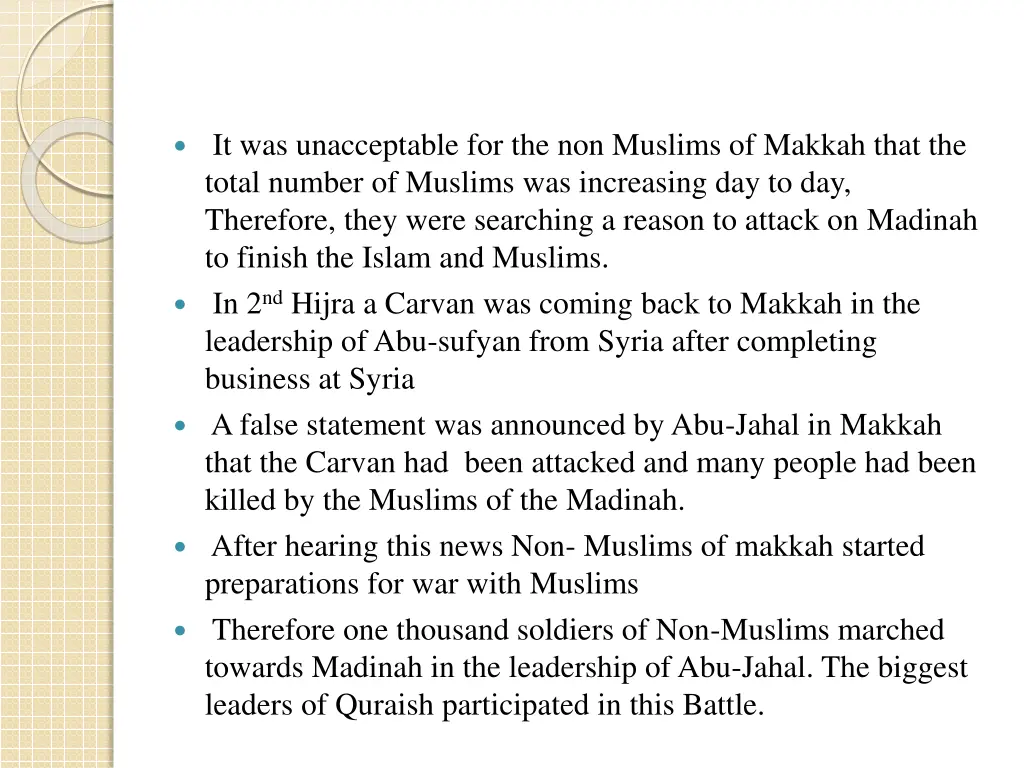 it was unacceptable for the non muslims of makkah