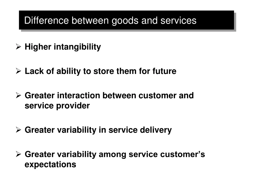 difference between goods and services